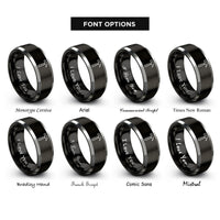 font options for inside engraving on black & grey hammer rings