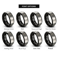 font options for inside engraving on black & grey hammer rings