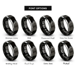 font options for inside engraving on black & gray hammer rings