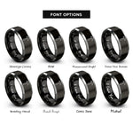 font options for inside engraving on black & gray hammer rings