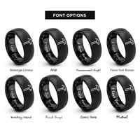 font options for inside engraving on black hammer rings