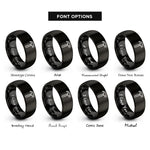 font options for inside engraving on black hammer rings
