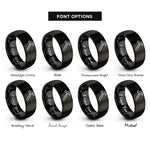 font options for inside engraving on black hammer rings
