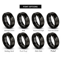 font options for inside engraving on black hammer rings
