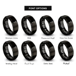font options for inside engraving on black hammer rings
