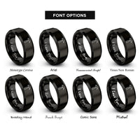font options for inside engraving on black hammer rings