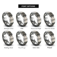 font options for inside engraving on gray hammer rings