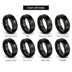 font options for inside engraving on black hammer saw crossed rings