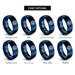 font options for inside engraving on blue hammock circle rings