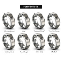 font options for inside engraving on gray hammock circle rings