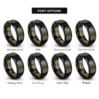 font options for inside engraving on gunmetal & blue hammock circle rings