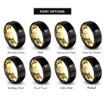 font options for inside engraving on black & gold hamsa rings