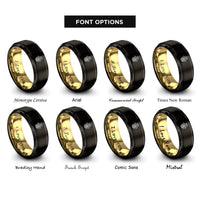 font options for inside engraving on black & gold hamsa rings