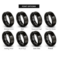 font options for inside engraving on black hamsa rings