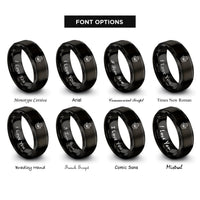 font options for inside engraving on black hamsa rings