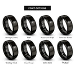 font options for inside engraving on black hamsa rings