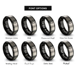 font options for inside engraving on black & grey hamster rings
