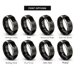 font options for inside engraving on black & gray hamster rings