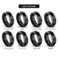 font options for inside engraving on black & silver hamster rings