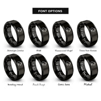 font options for inside engraving on black hamster rings