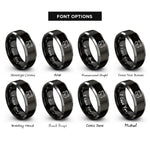 font options for inside engraving on black & gray hamster face wink rings