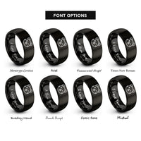font options for inside engraving on black hamster face wink rings