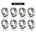 font options for inside engraving on silver hamster rings