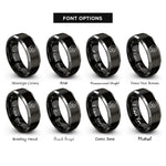 font options for inside engraving on black & gray hamster on wheel rings