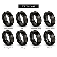 font options for inside engraving on black hamster print rings