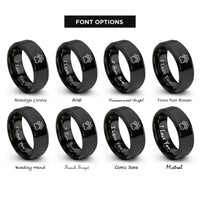 font options for inside engraving on black hamster print rings
