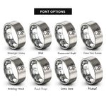 font options for inside engraving on grey hamster print rings