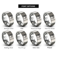 font options for inside engraving on grey hamster print rings