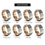 font options for inside engraving on rose gold & gray hamster rings