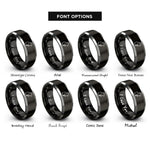 font options for inside engraving on black & silver hamster standing rings