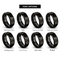 font options for inside engraving on black hamster standing rings