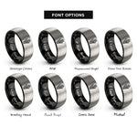 font options for inside engraving on black & grey hand bones rings