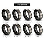 font options for inside engraving on black & silver hand bones rings