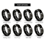 font options for inside engraving on black & silver hand bones rings