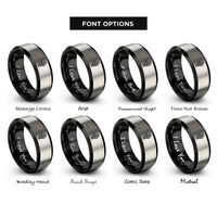 font options for inside engraving on black & grey hand bones rings
