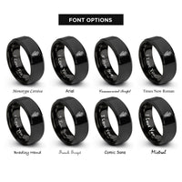 font options for inside engraving on black hand bones rings