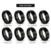 font options for inside engraving on black hand coffee grinder rings