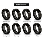 font options for inside engraving on black hand coffee grinder rings