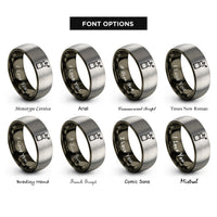 font options for inside engraving on gunmetal & gray hand coffee grinder rings
