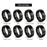 font options for inside engraving on black hand drill rings