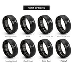 font options for inside engraving on black hand drill rings