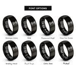 font options for inside engraving on black hand drill rings