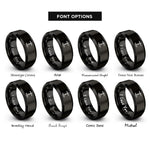 font options for inside engraving on black hand drill rings
