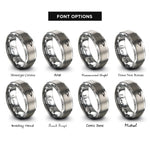 font options for inside engraving on gray hand drill rings
