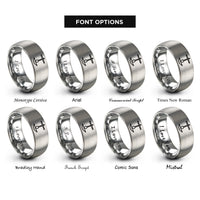 font options for inside engraving on silver hand drill rings