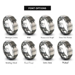 font options for inside engraving on grey hand drill rings